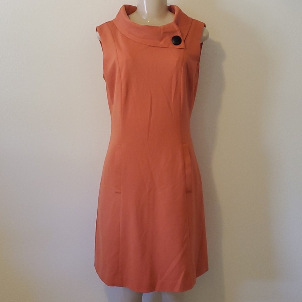 EITIE FASHION COLLARED  MEDI DRESS ORANGE SIZE 40
